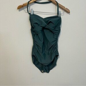 Merona Green One Piece Bathing Swim suit Sz M Like New